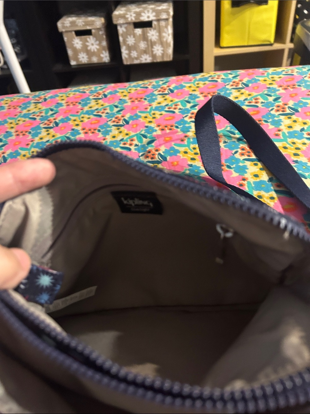 Kipling Navy Crossbody with Multicolor Starburst Print - Picture 5 of 8